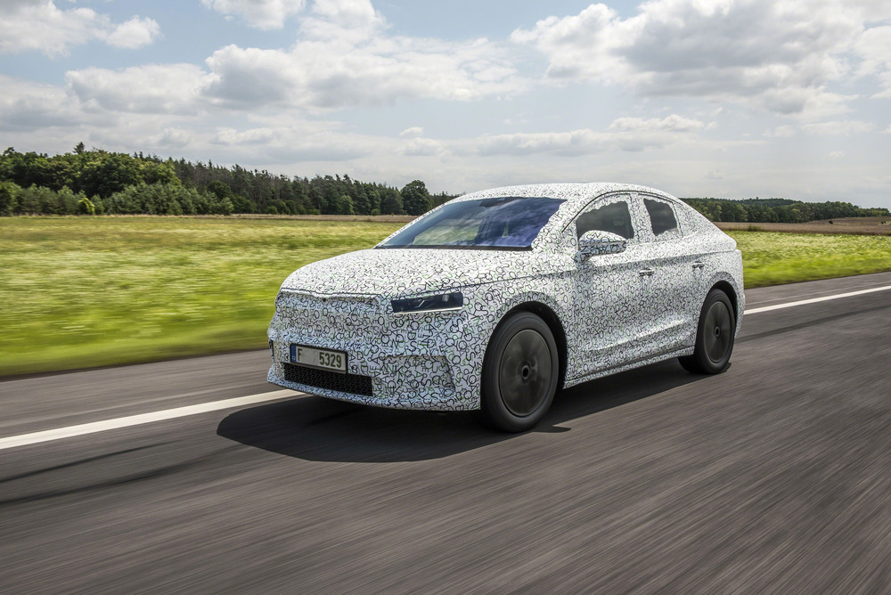 Škoda tease elegant coupe version of the popular Enyaq electric SUV